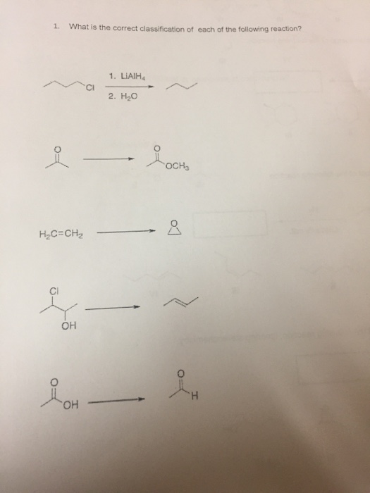 Solved 1. What Is The Correct Classification Of Each Of The | Chegg.com