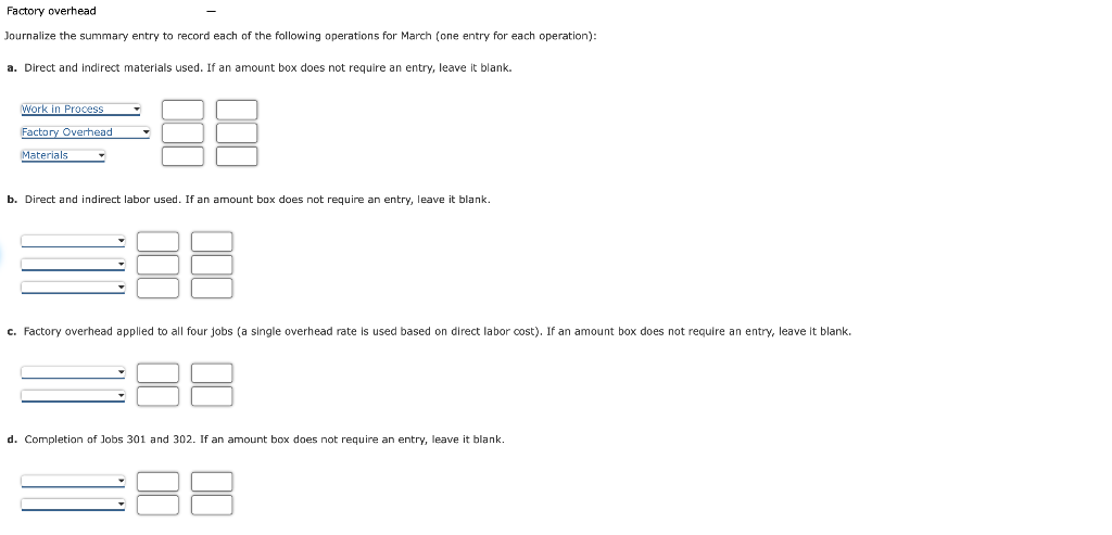 Solved Entries for Factory Costs and Jobs Completed indirect | Chegg.com