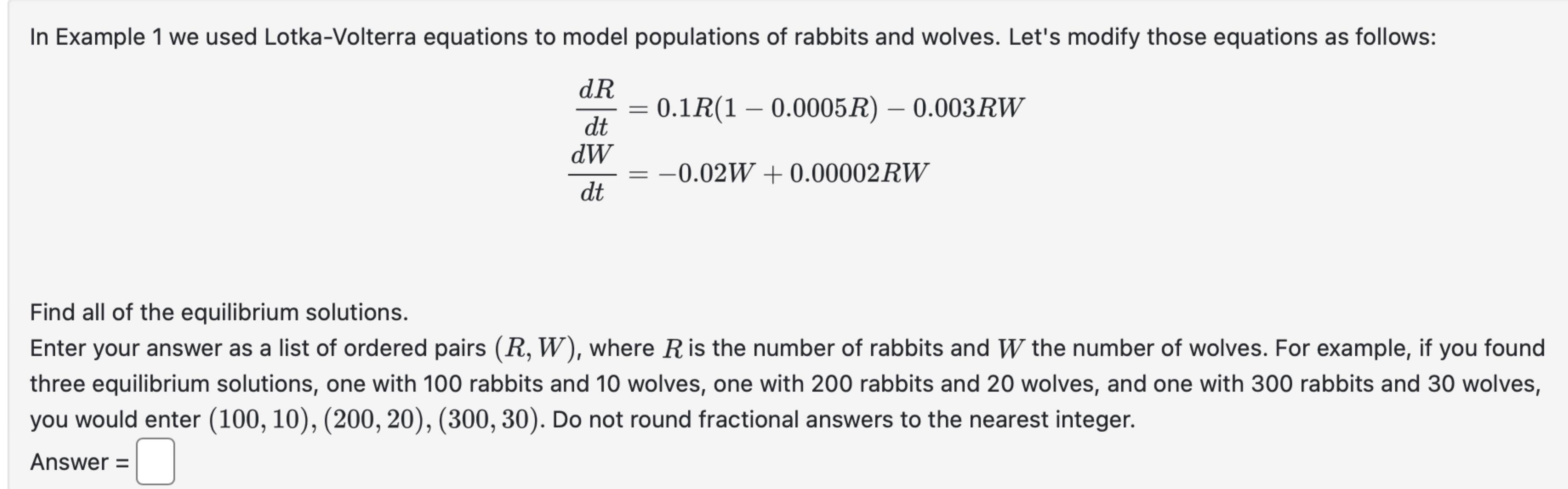 Solved Find All Of The Equilibrium Solutions.Enter Your | Chegg.com