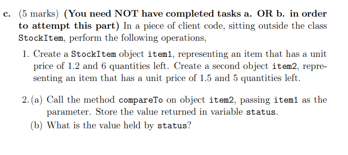 Solved Question 2 - Classes and Objects (20 marks) All | Chegg.com