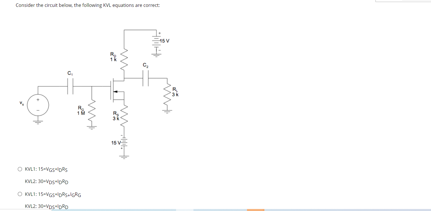Solved Consider the circuit below, the following KVL | Chegg.com
