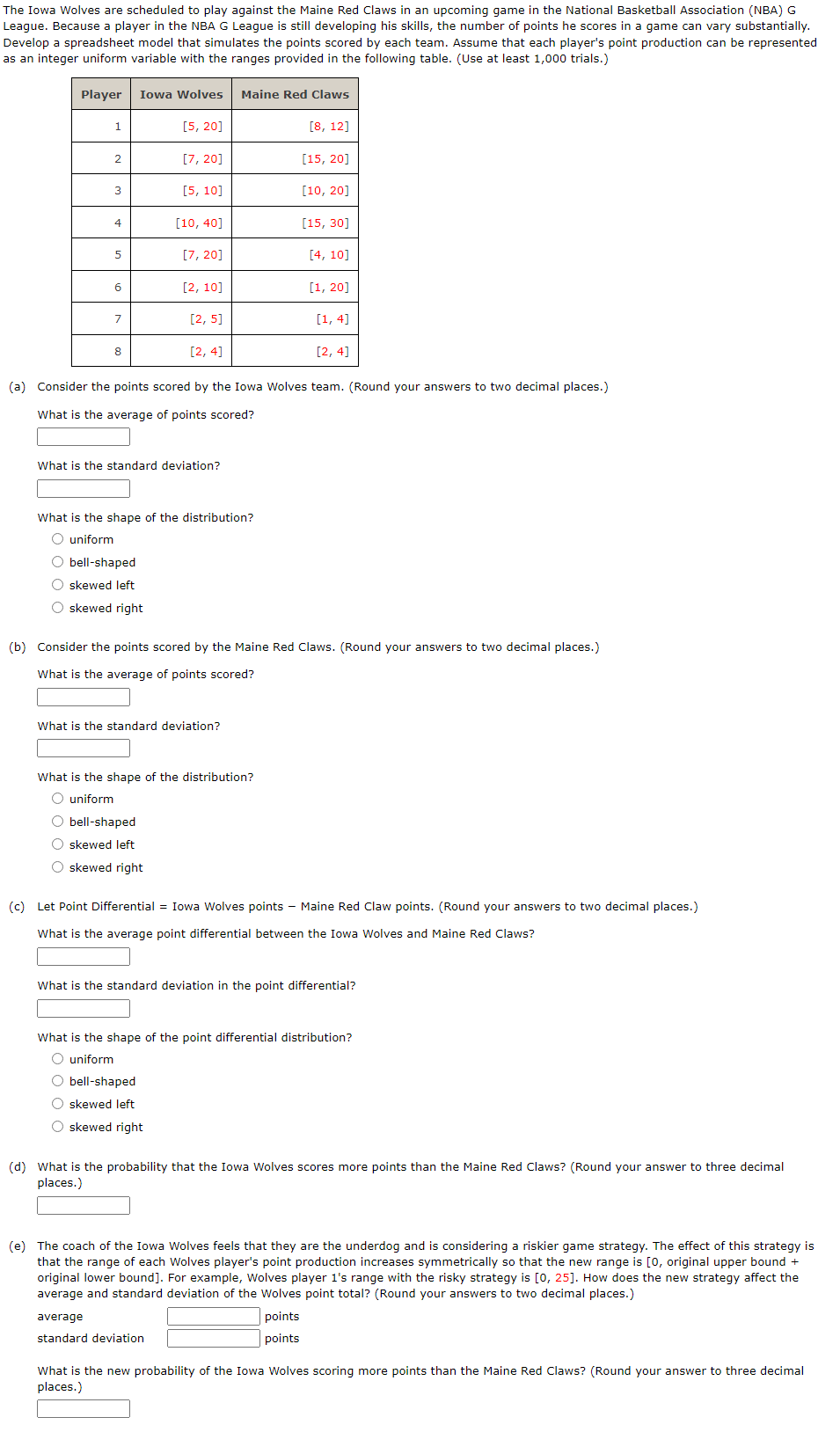 Solved The Iowa Wolves are scheduled to play against the | Chegg.com