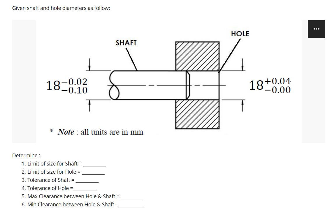 Shaft/Hole Tolerances For Clearance Interference Fits