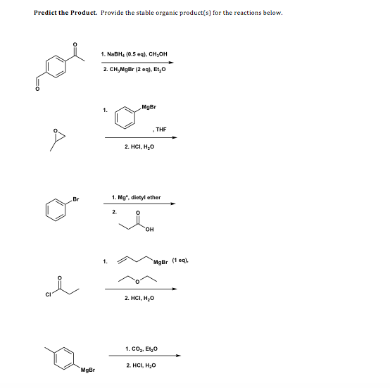Solved Predict the Product. Provide the stable organic | Chegg.com