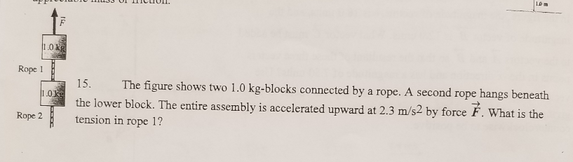 Solved 1 0 Rope 1 The Figure Shows Two 1 0 Kg Blocks
