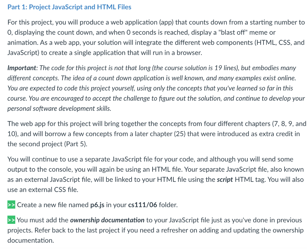 Solved For this project, you will produce a web application | Chegg.com