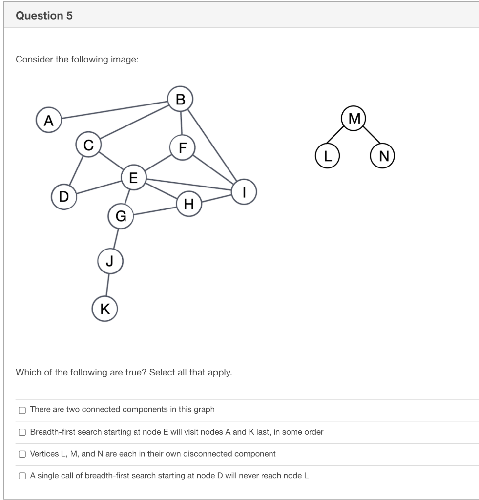 Solved Question 5 Consider the following image: B A М. F N E | Chegg.com