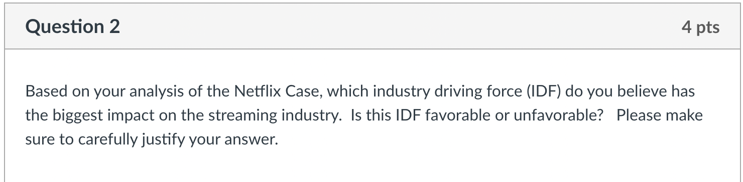 Solved Based on your analysis of the Netflix Case, which | Chegg.com