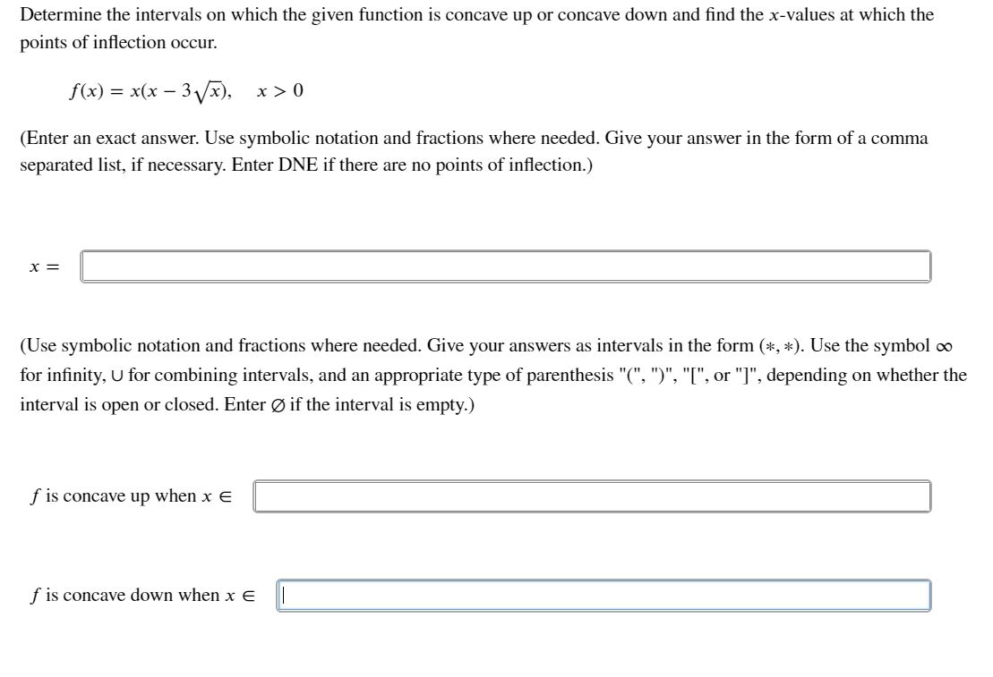 Solved Determine the intervals on which the given function | Chegg.com