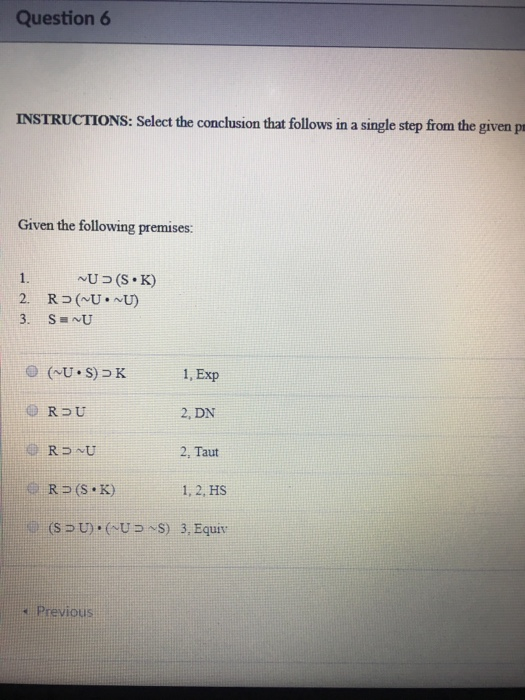 Solved Question 6 INSTRUCTIONS: Select the conclusion that | Chegg.com