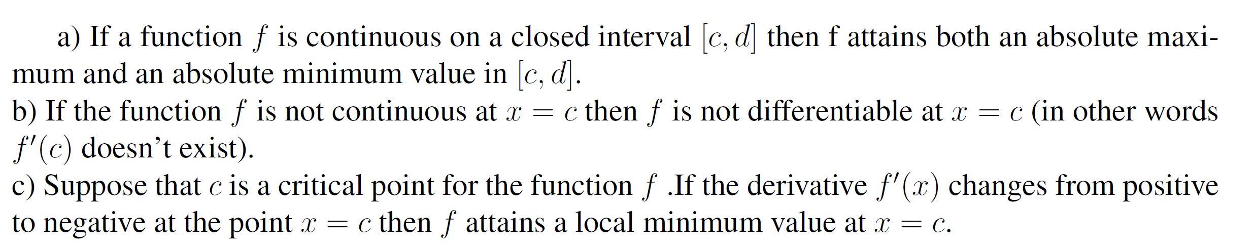 Solved a) If a function f is continuous on a closed interval | Chegg.com