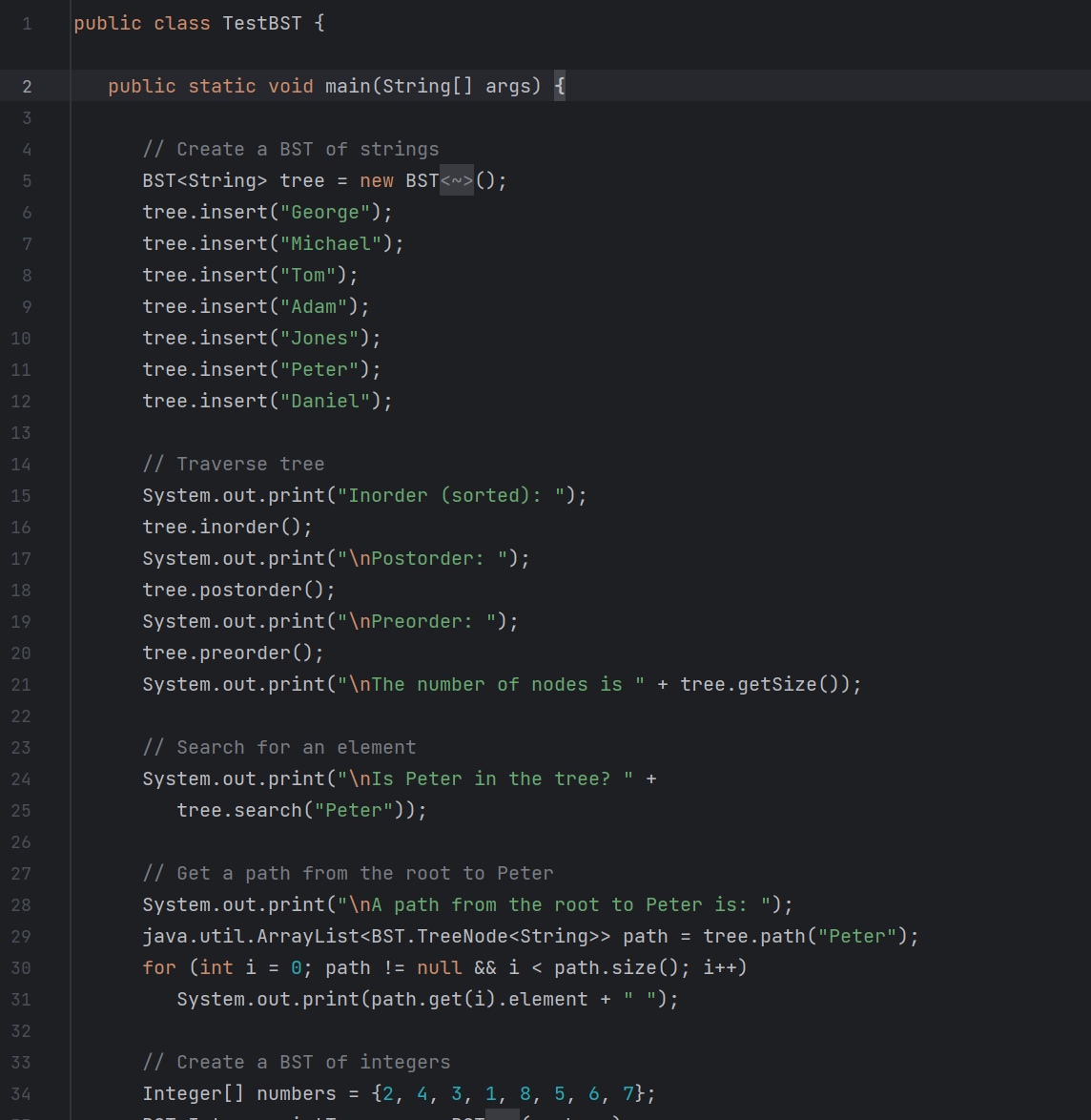 Solved blic class TestBSTDelete \{ public static void | Chegg.com