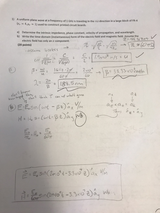 solved-1-a-uniform-plane-wave-at-a-frequency-of-1-ghz-is-chegg