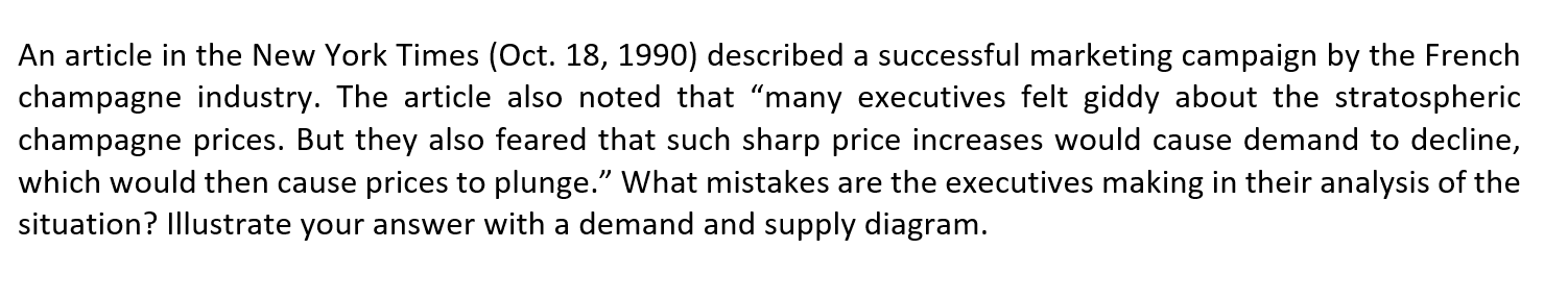 Solved An article in the New York Times (Oct. 18, 1990) | Chegg.com