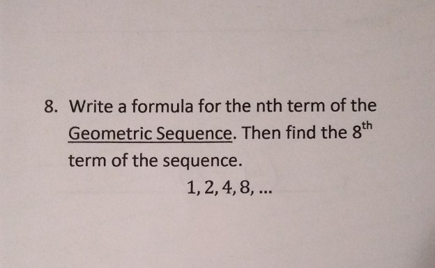 geometric sequence formula nth term
