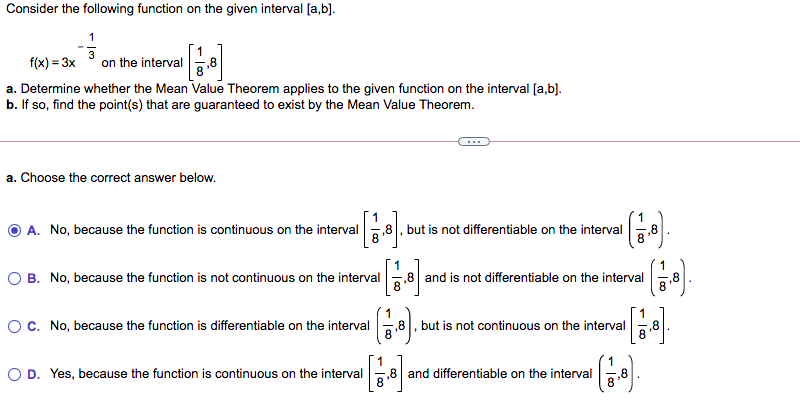 Solved Consider The Following Function On The Given Interval | Chegg.com