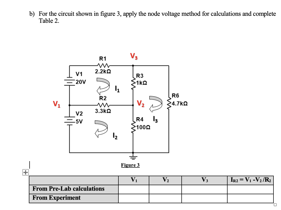 Solved b) For the circuit shown in figure 3, apply the node | Chegg.com