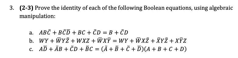 Solved 3. (2-3) Prove The Identity Of Each Of The Following | Chegg.com