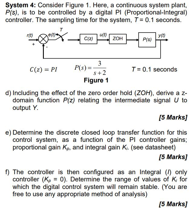 System 4: Consider Figure 1. Here, a continuous | Chegg.com