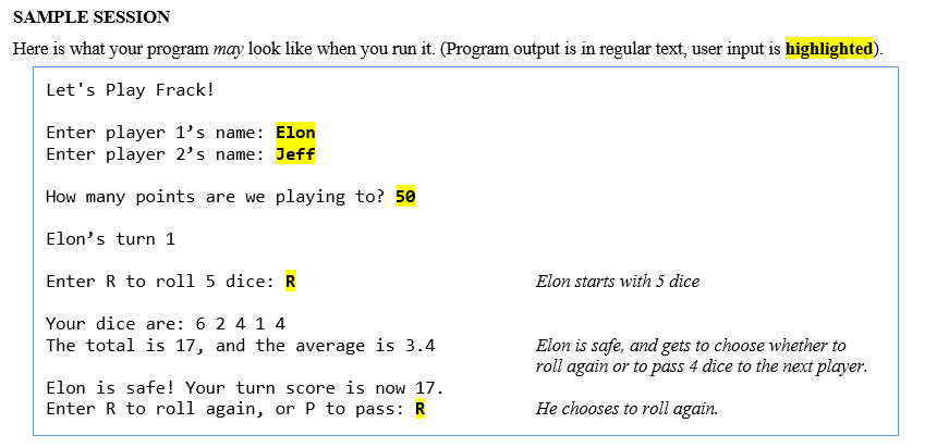 Solved You are to write a program that will play a dice game | Chegg.com