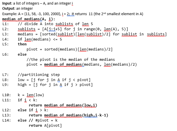 Solved Input: a list of integers - A, and an integer j | Chegg.com