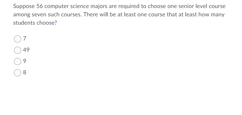 Solved Suppose 56 computer science majors are required to | Chegg.com