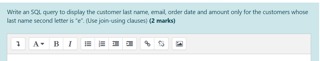 Solved Write an SQL query to display the customer last name, | Chegg.com