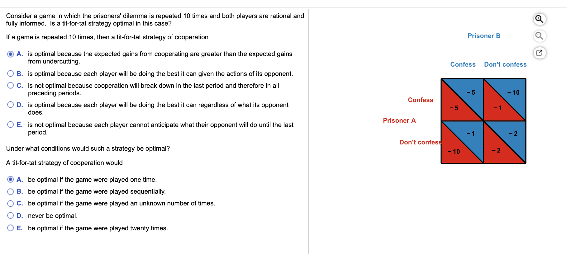Consider A Game In Which The Prisoners' Dilemma Is | Chegg.com