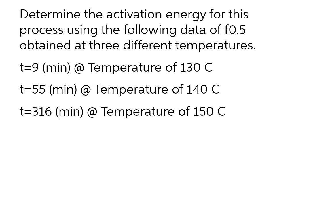 Solved Determine The Activation Energy For This Process | Chegg.com