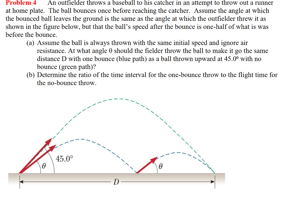 Solved Problem 4 An outfielder throws a baseball to his