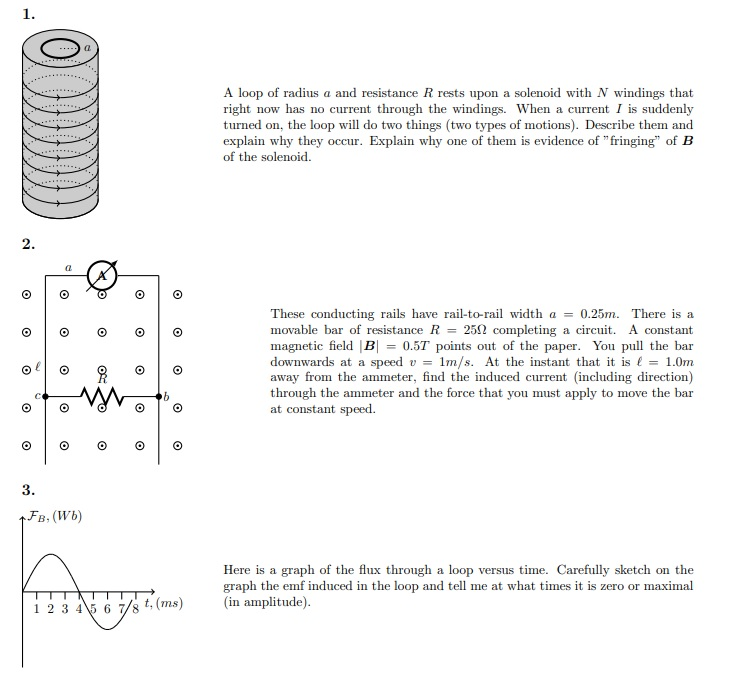 Solved 1. A Loop Of Radius A And Resistance R Rests Upon A | Chegg.com