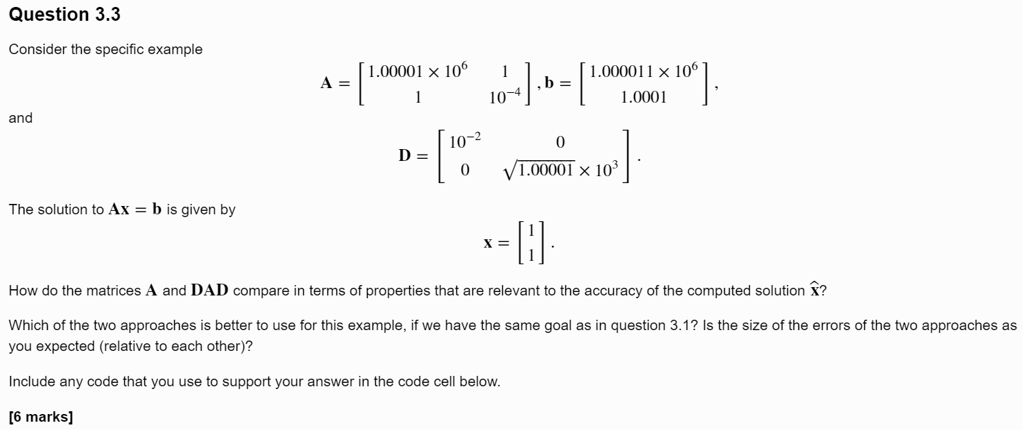 Given A,b And D, How Would You Decide Whether To Use | Chegg.com