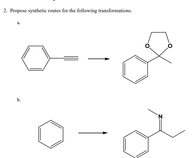 Solved 2. Propose synthetic routes for the following | Chegg.com