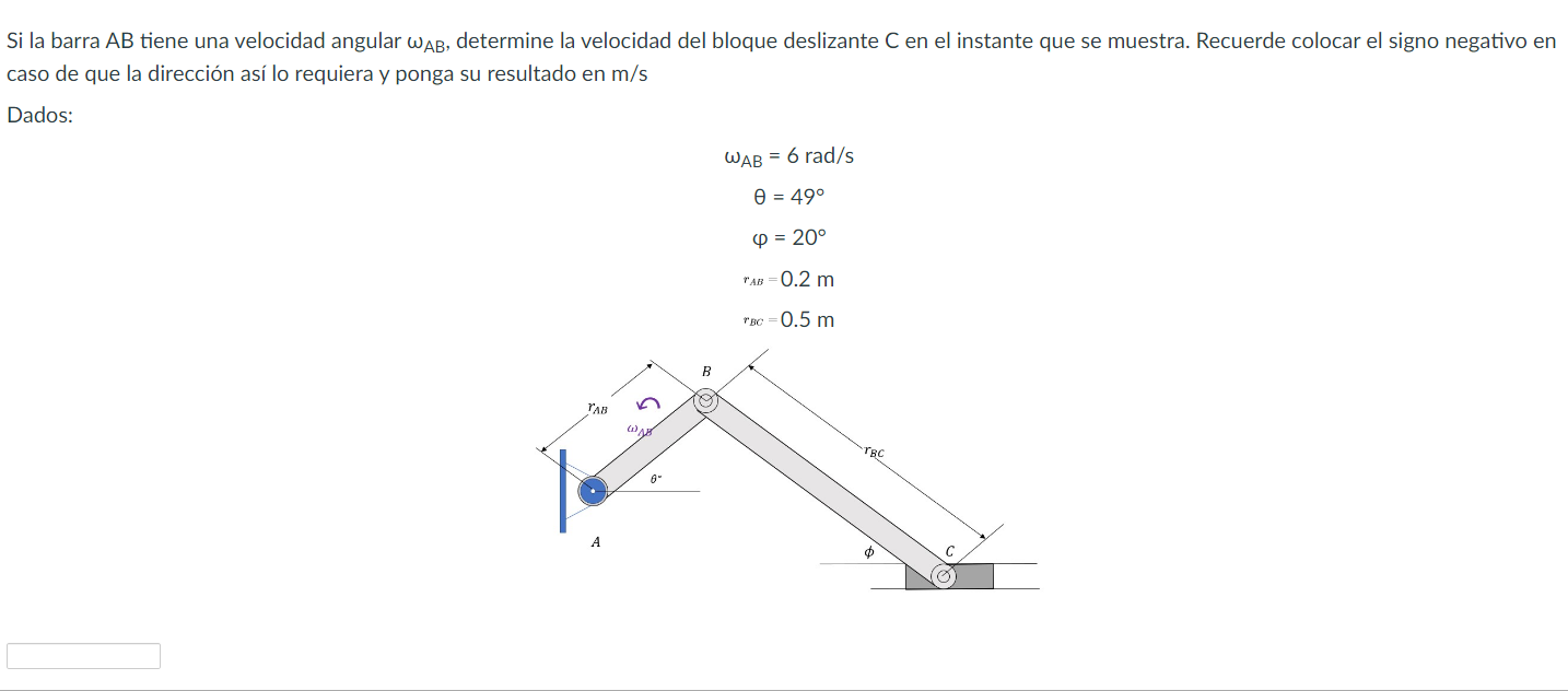 Solved Si La Barra AB Tiene Una Velocidad Angular AB, | Chegg.com