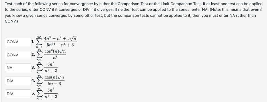 Solved Test Each Of The Following Series For Convergence By | Chegg.com