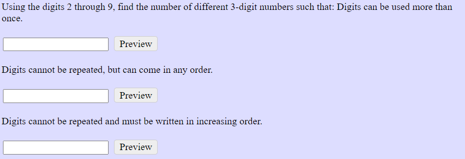 Solved Using The Digits 2 Through 9, Find The Number Of | Chegg.com