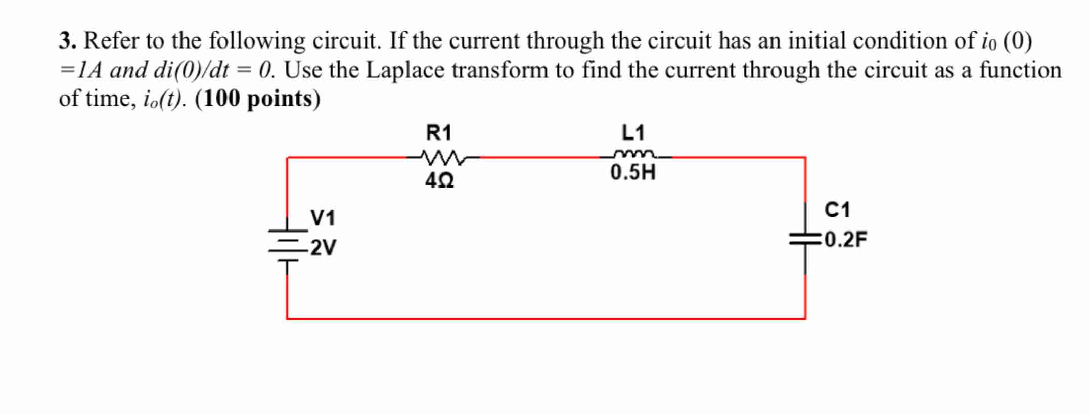 Solved Refer to ﻿the following circuit. If ﻿the current | Chegg.com
