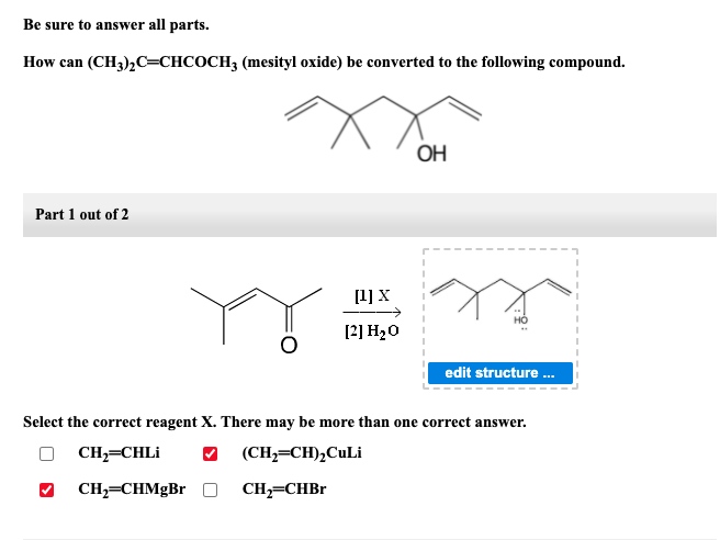 Solved Be sure to answer all parts. How can (CH3)2C=CHCOCH; | Chegg.com