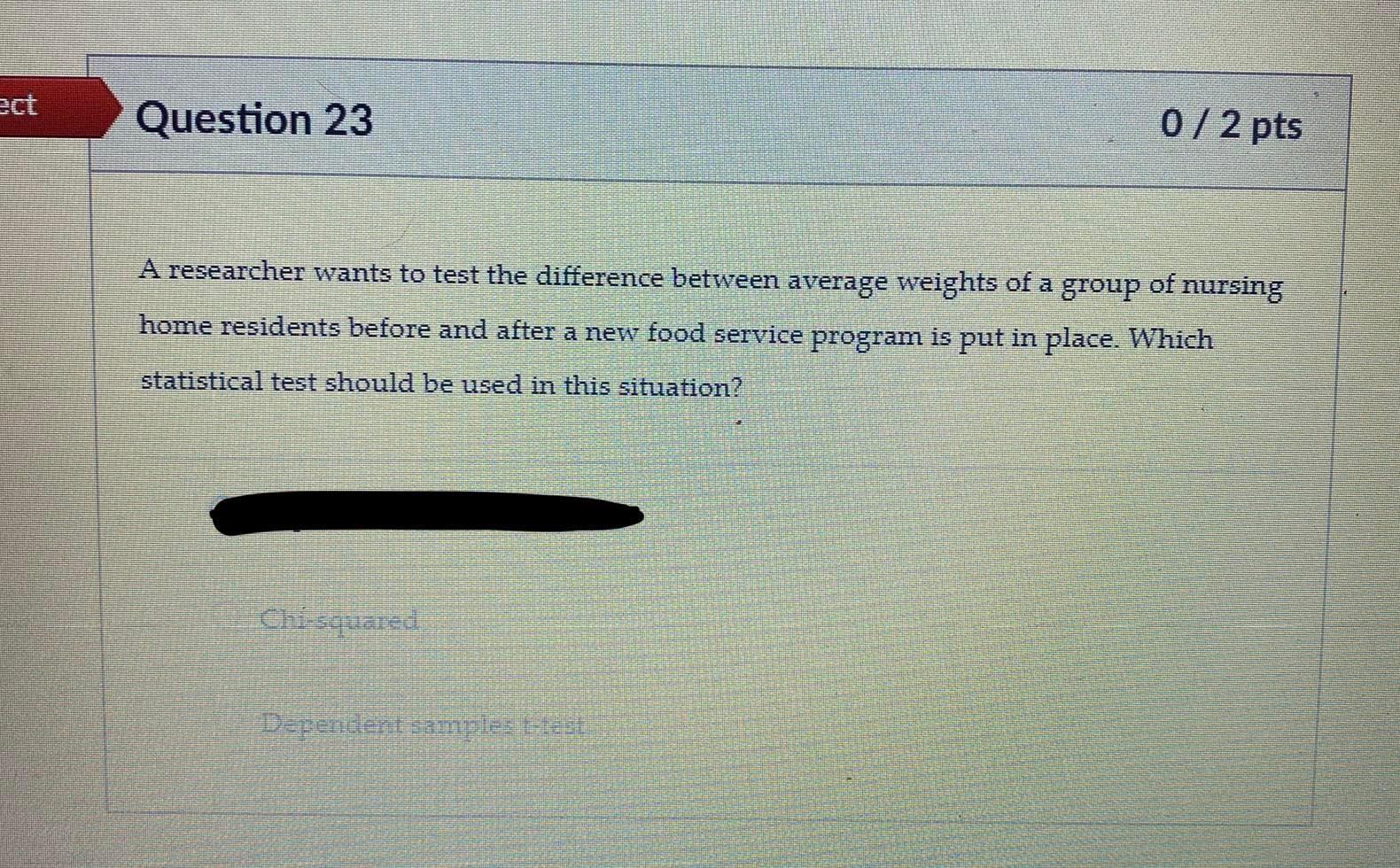 Solved act Question 23 0/2 pts A researcher wants to test | Chegg.com