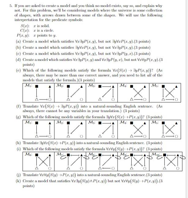 Solved a 5. If you are asked to create a model and you think | Chegg.com