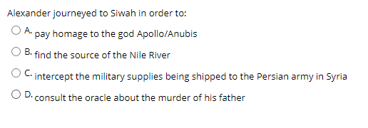 Bessus was: A. None of these answers B. the Egyptian | Chegg.com