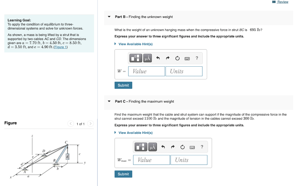 Solved Learning Goal: Part B - Finding The Unknown Weight To | Chegg.com