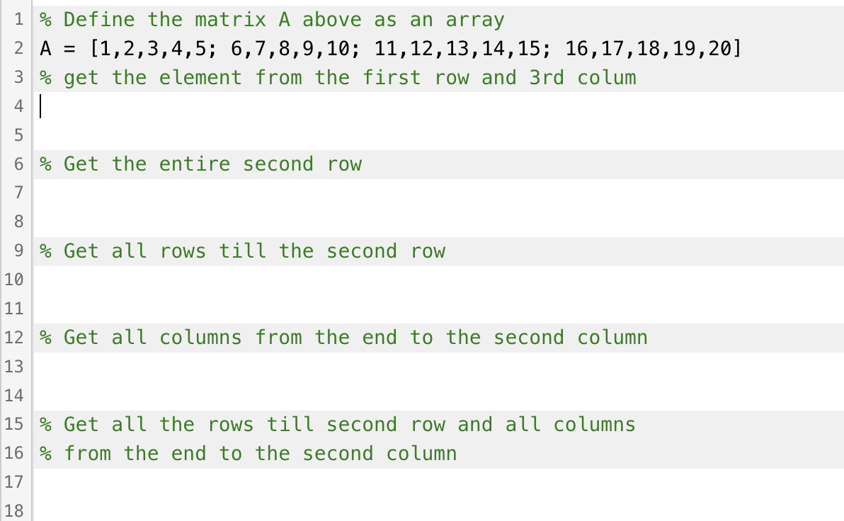 Solved Indexing in matrices Indexing We now learn to index | Chegg.com