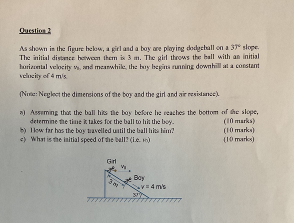 Solved Question 2 As shown in the figure below, a girl and a | Chegg.com