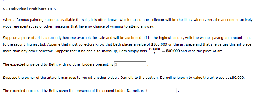 Solved 5. Individual Problems 18-5 When a famous painting Solved 5. Individual Problems 18-5 When a famous painting