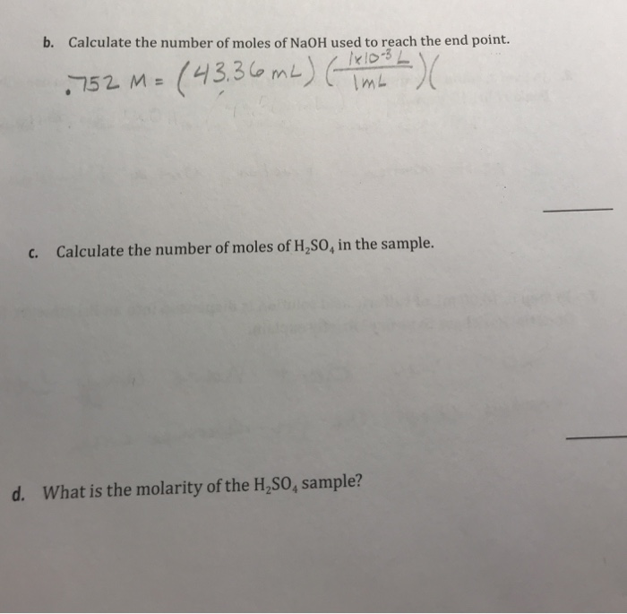 Solved LABORATORY 7 TITRATION OF SULFURIC ACID 4. The