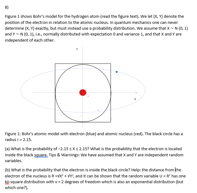 Solved 8) Figure 1 Shows Bohr's Model For The Hydrogen Atom | Chegg.com