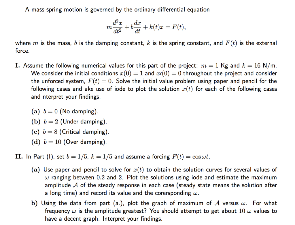 solved-a-mass-spring-motion-is-governed-by-the-ordinary-chegg