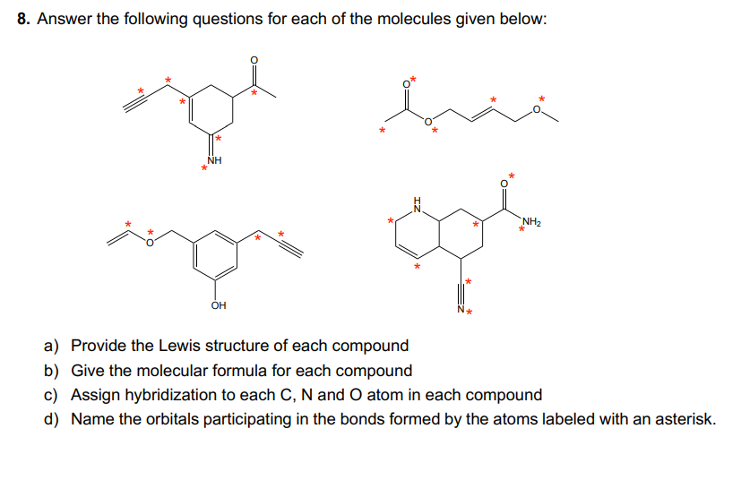 Solved 8. Answer The Following Questions For Each Of The | Chegg.com