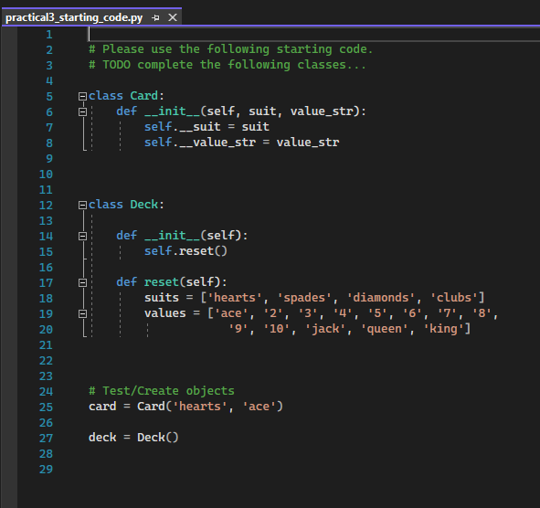 Solved Task 2 (10 marks) Create the Deck class with the | Chegg.com